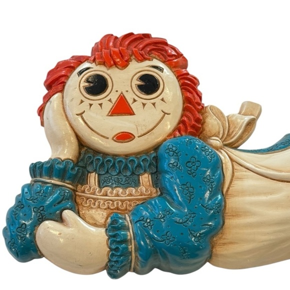 VINTAGE 1977 Raggedy Ann Hard Plastic Wall Hanging - Picture 2 of 4